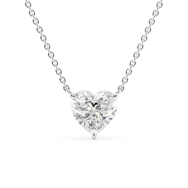 Heart Cut Moissanite Solitaire Pendant For Women