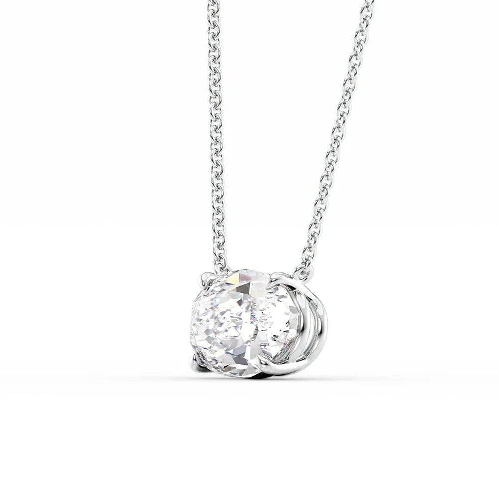 Oval Cut Moissanite Solitaire Pendant Gift For Her