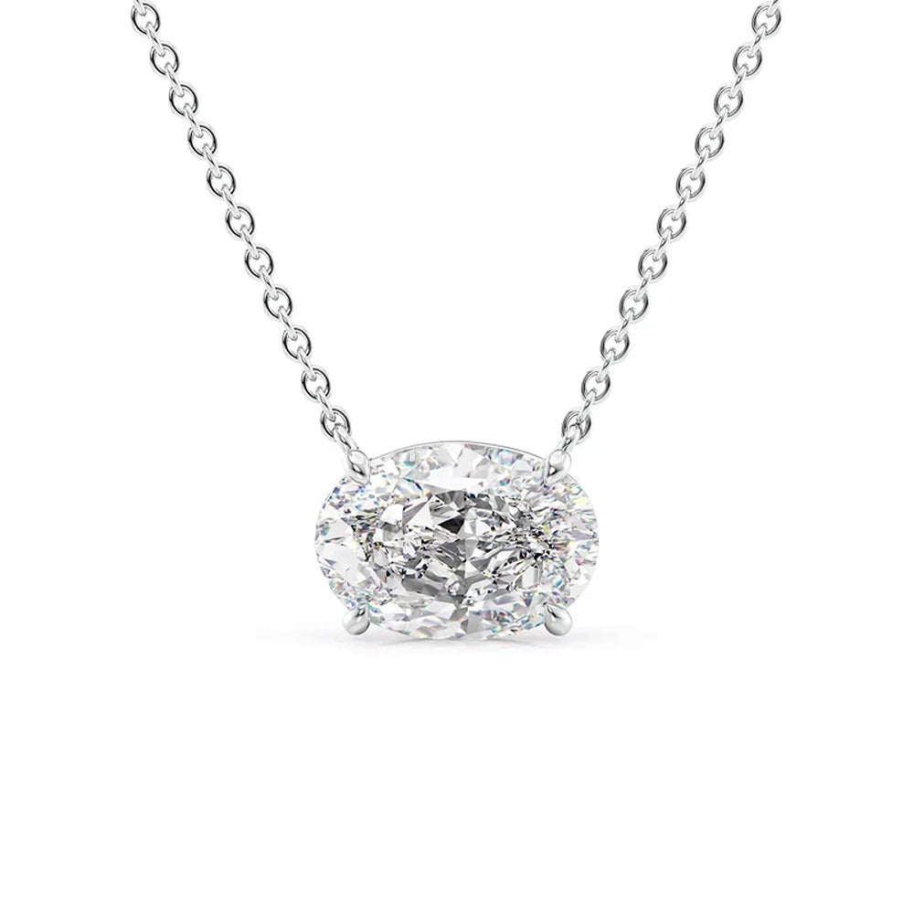 Oval Cut Moissanite Solitaire Pendant Gift For Her