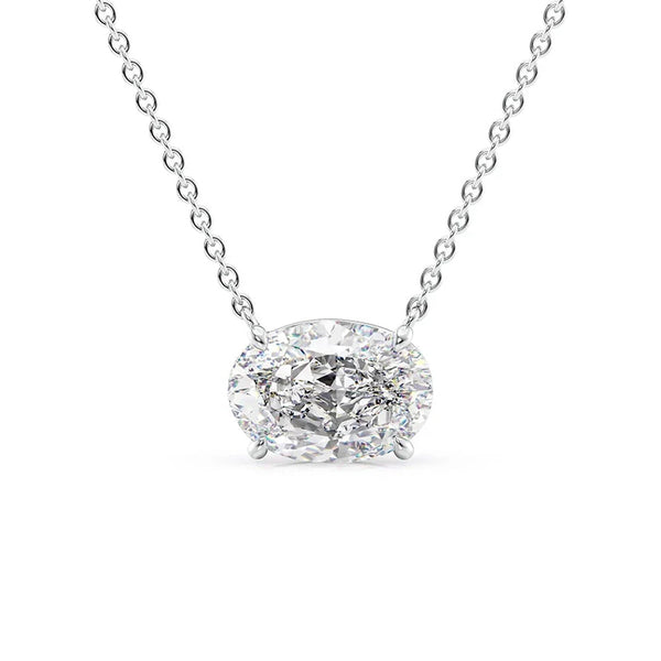 Oval Cut Moissanite Solitaire Pendant Gift For Her