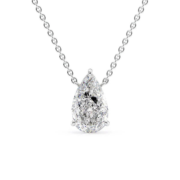 Pear Cut VVS1 Moissanite Solitaire Pendant