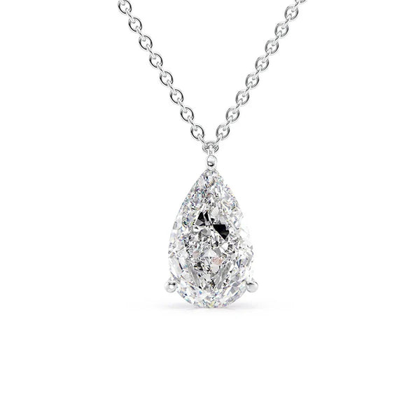 Pear Cut Moissanite Hidden Halo Elegant Pendant