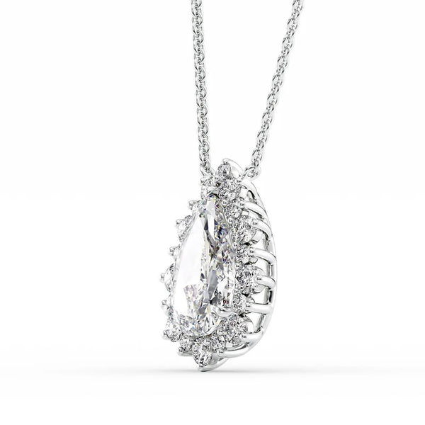 Pear Cut VVS1 Moissanite Diamond Pendant
