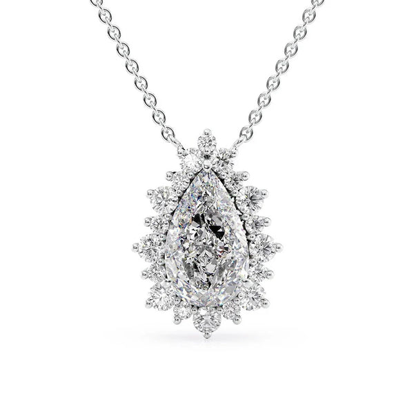 Pear Cut VVS1 Moissanite Diamond Pendant