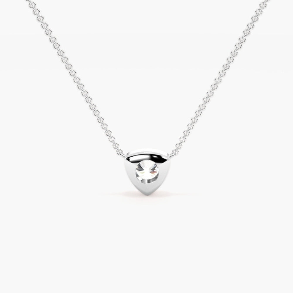 Round Cut Solitaire Moissanite Bezel Set Pendant