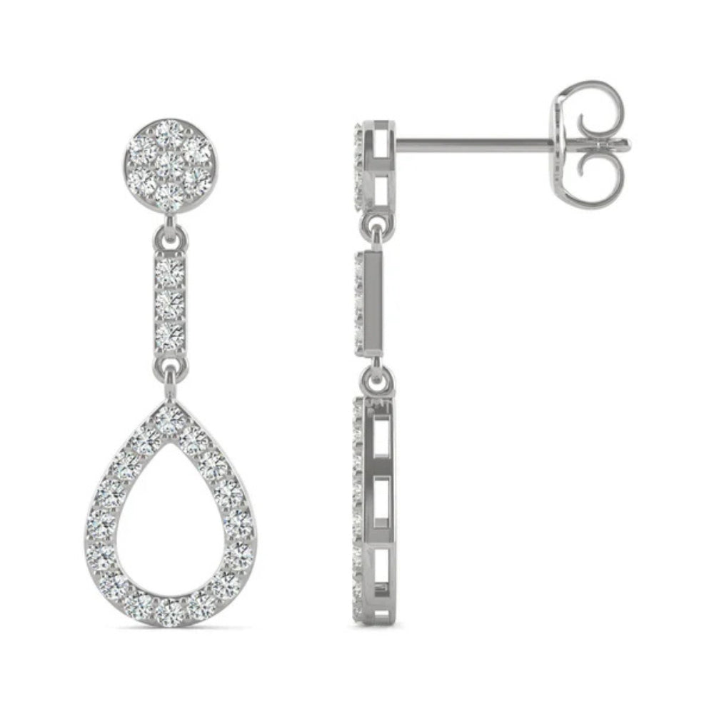 Round Cut Moissanite Drop Dangle Earrings For Wedding Day