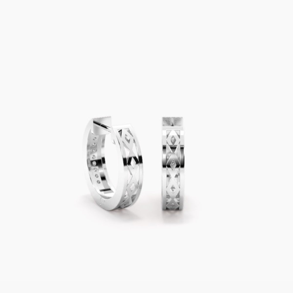 Round Cut Moissanite Classic Hoop Earring