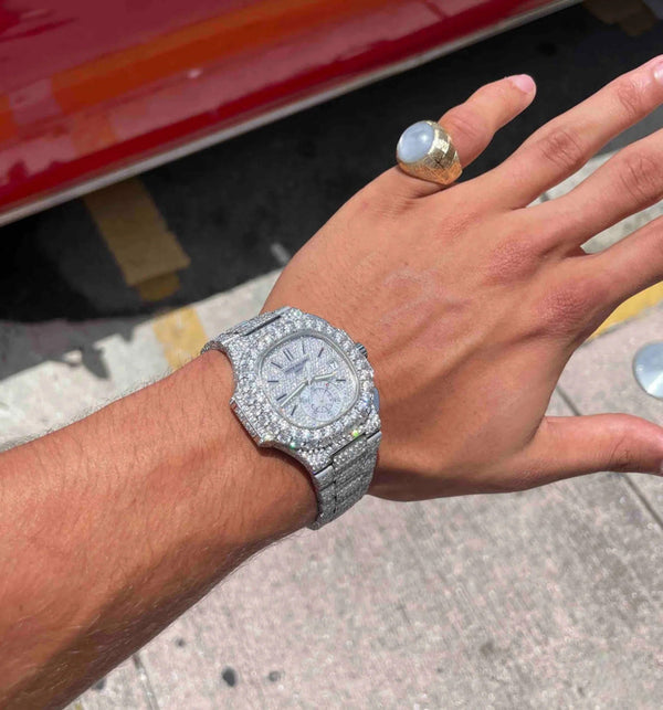 VVS1 Shine Luxury Full Iced Out Moissanite Automatic Movement Watch for Men's