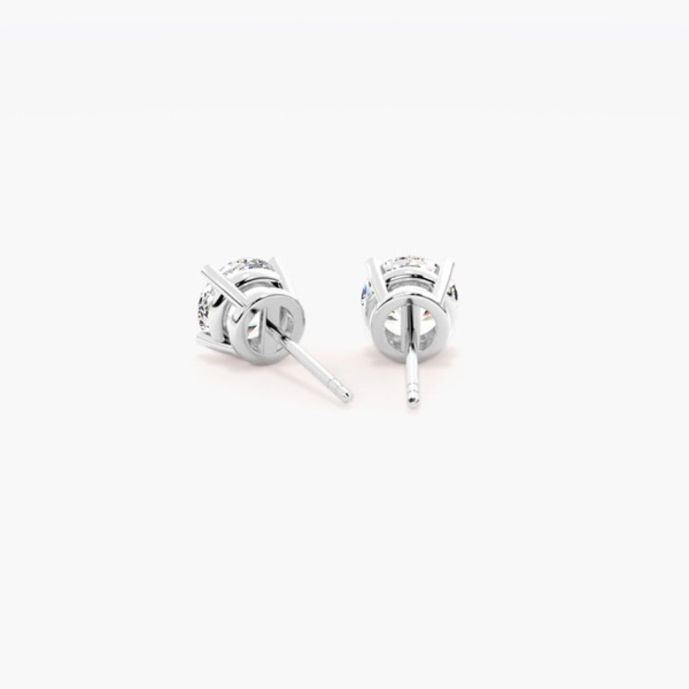 Round Cut Solitaire Moissanite Stud Earring For Women
