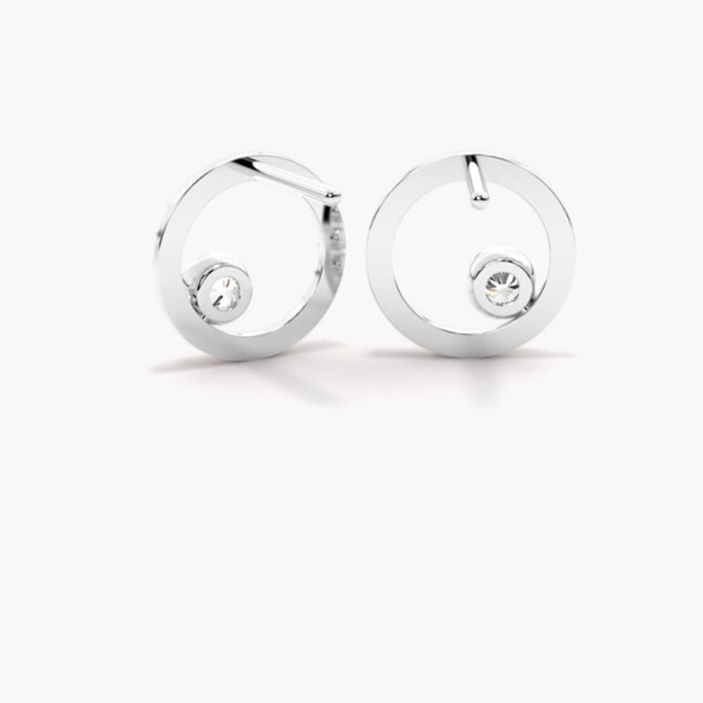 Round Cut Moissanite Filligree Style Stud Earring