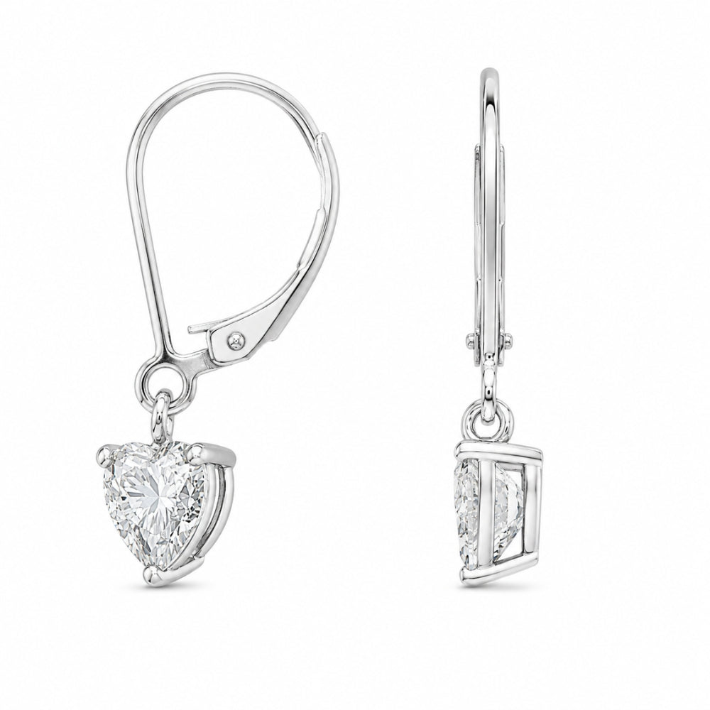 Heart Cut Solitaire Elegant Moissanite Drop Dangle Earrings