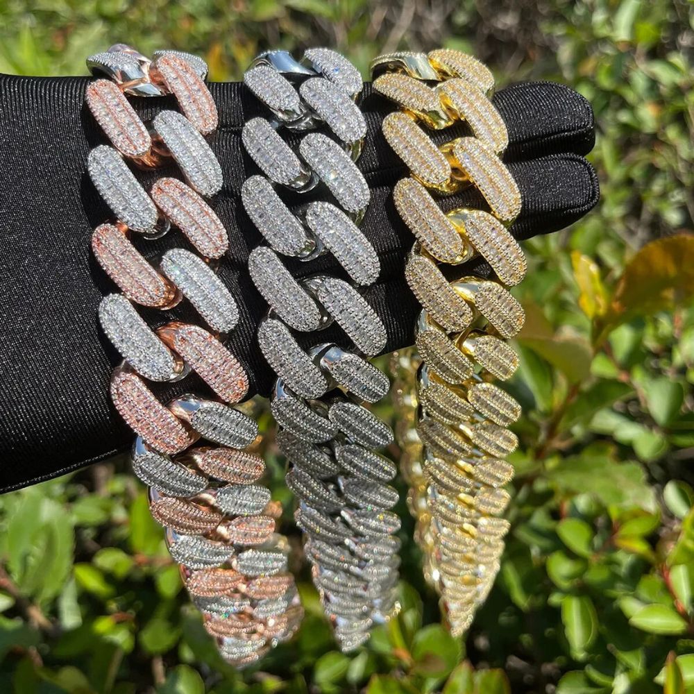 Round & Baguette Cut Lab Grown Diamond Iced Out Chain For Men