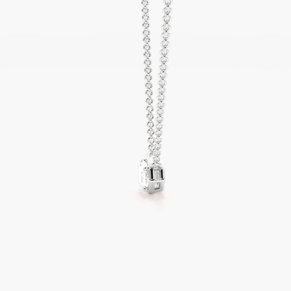 Oval Cut Bezel Set Moissanite Solitaire Pendant