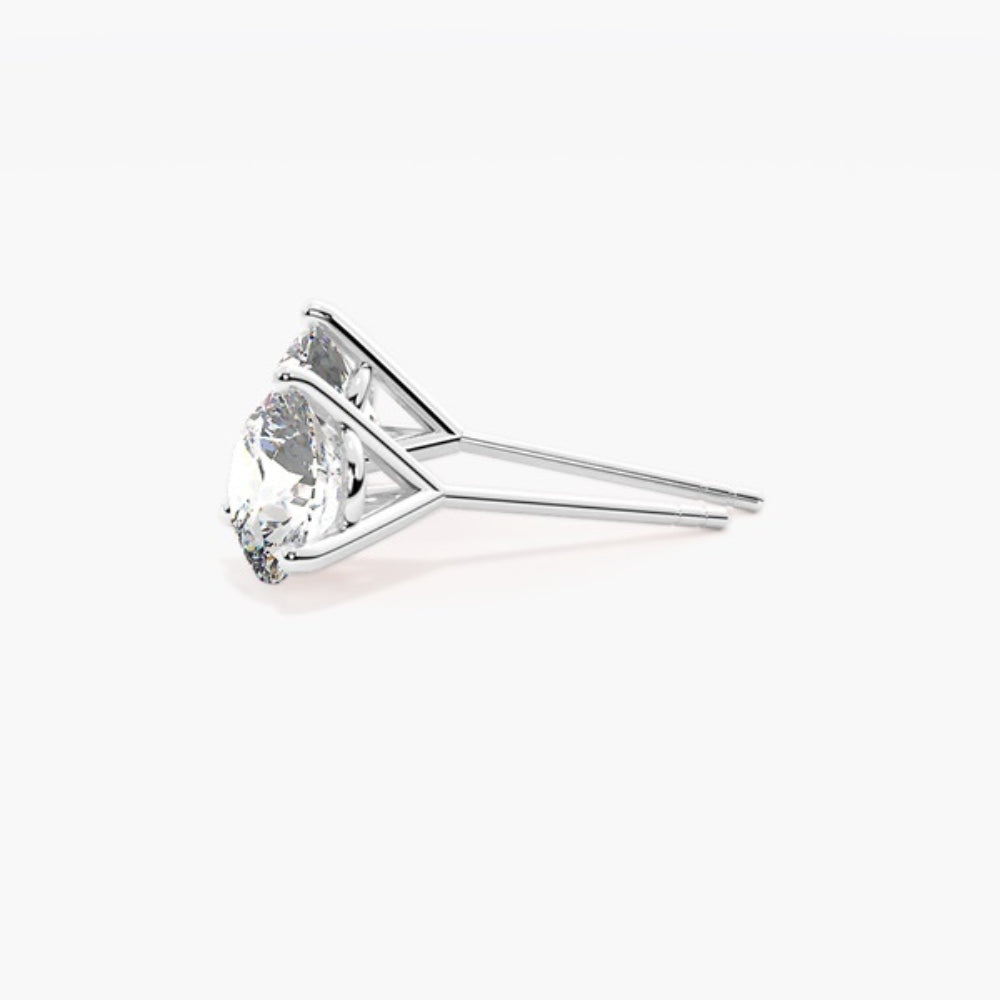 Colorless Moissanite Round Cut Solitaire Earring