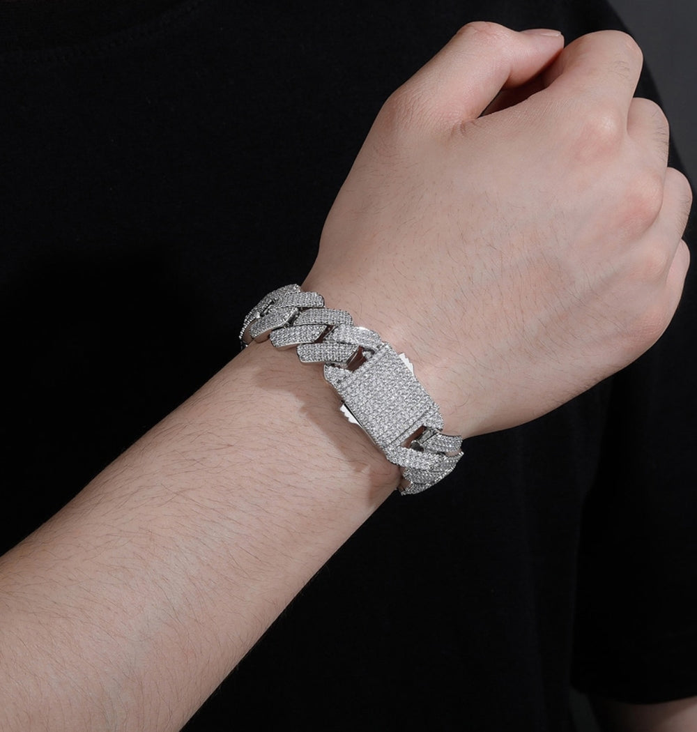 VVS1  Moissanite Round Cut Classic Men's Hip Hop Bracelet