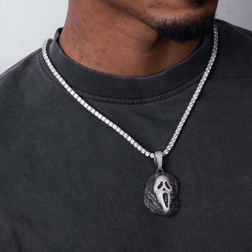 Iced Out Moissanite Scream Mask Pendant For Him