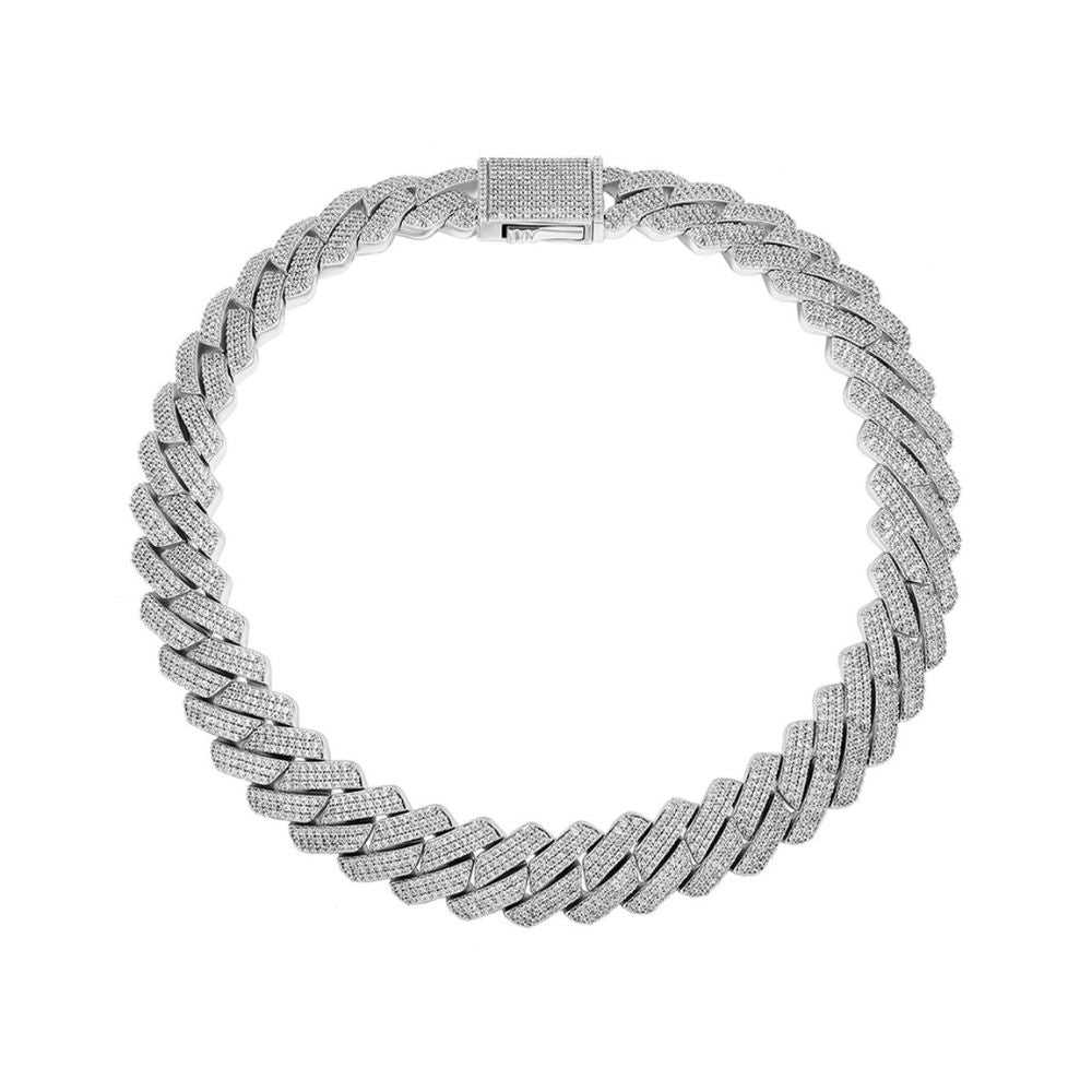 Lab Grown Diamond Round Cut Cuban Link Chain For Men