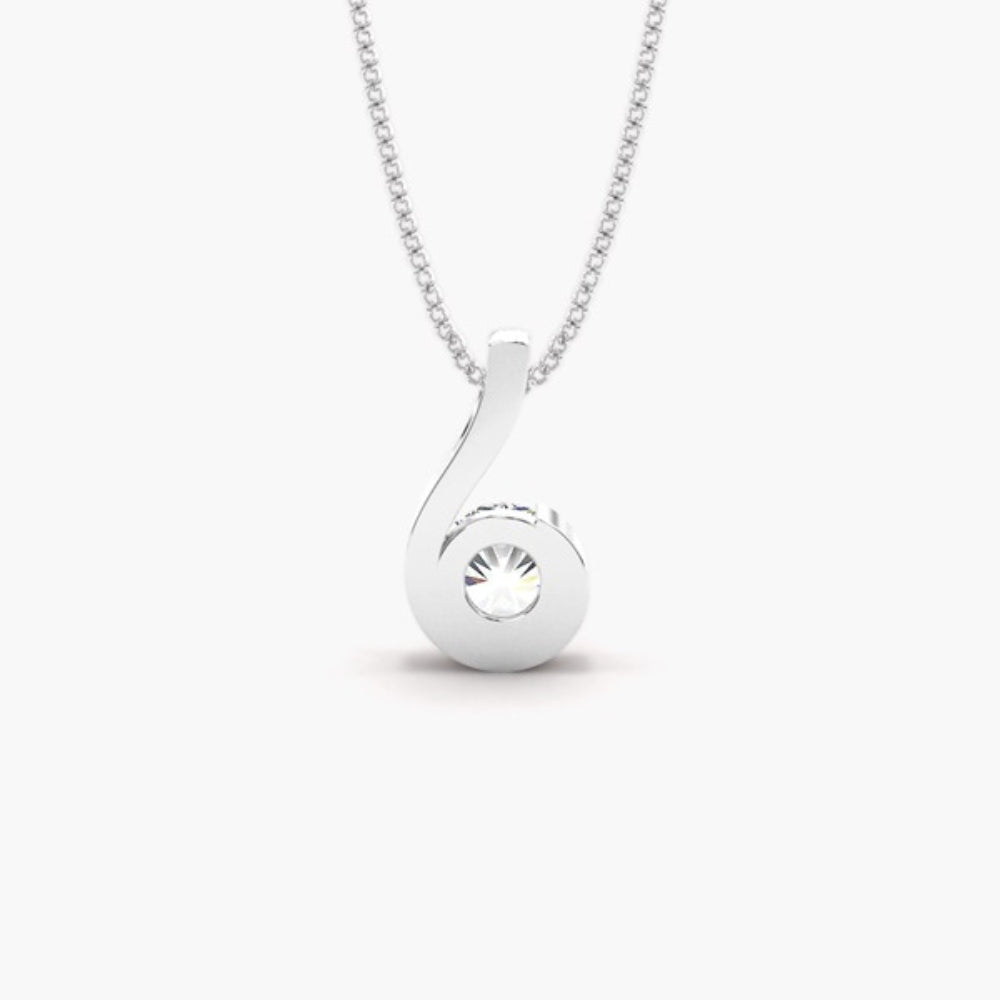 VVS1 Moissanite Round Cut Solitaire Pendant
