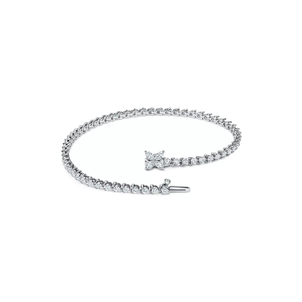 Round Cut & Marquise Cut Moissanite Tennis Bracelet