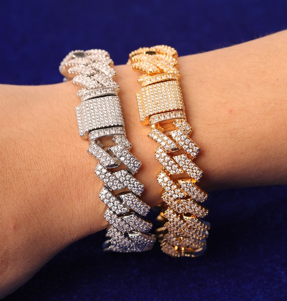 Moissanite Round Cut Iced Out Hip Hop Bracelet