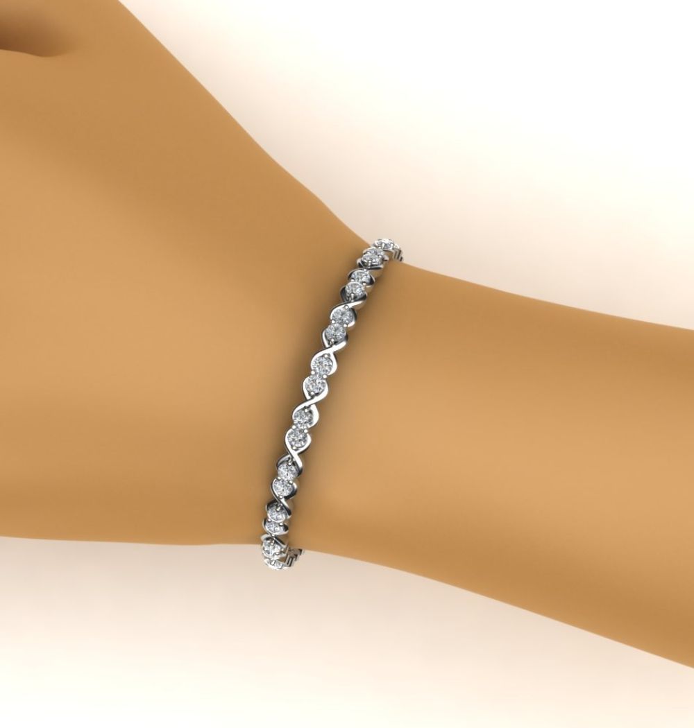 Round Cut Moissanite Classic Women's Tennis Bracelet