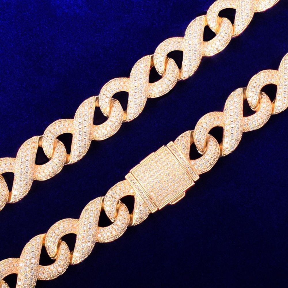 Round Cut Lab Grown Diamond Infinity Link Hip Hop Chain