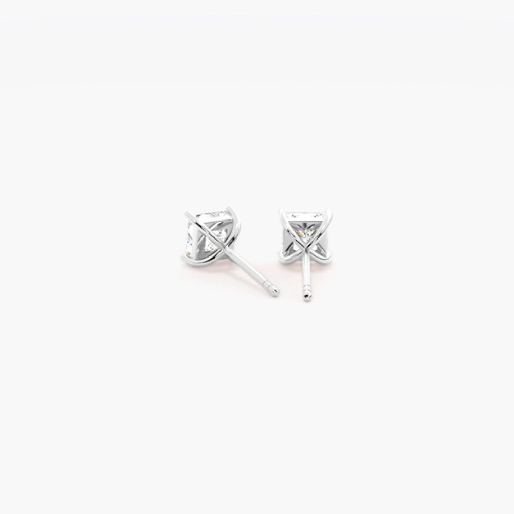 Princess Cut Colorless Moissanite Solitaire Earring