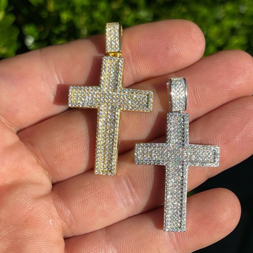 Rapper Style Moissanite Diamond Iced Out Cross Hip Hop Pendant