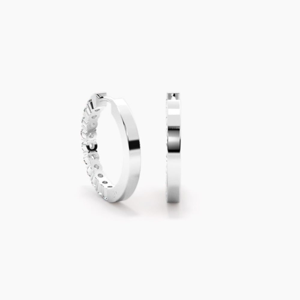 Round Cut Moissanite Classic Hoop Earrings