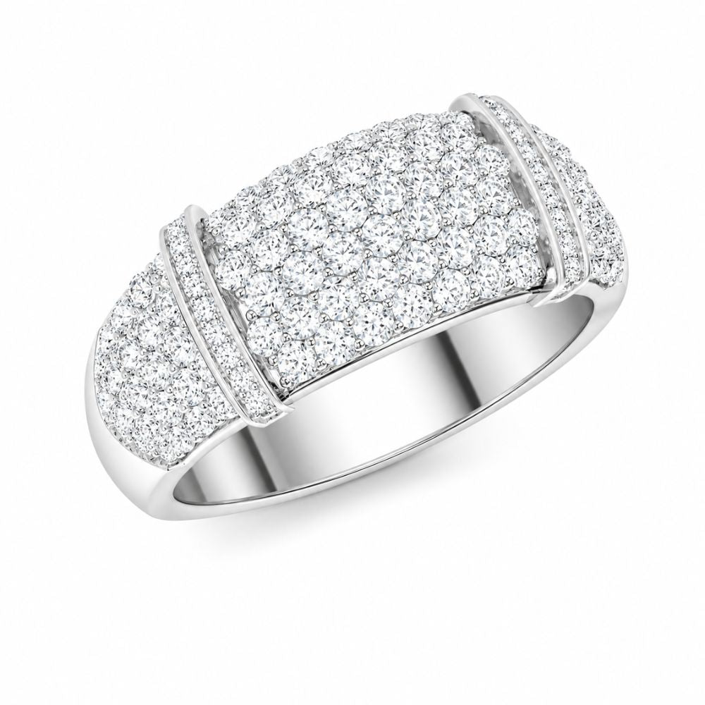 Lab Grown Diamond Round Cut Pave Set Engagement Ring