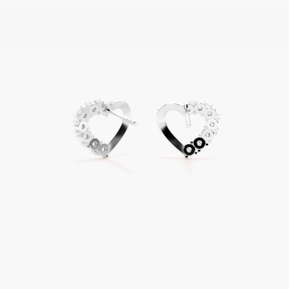 Colorless Moissanite Round Cut Stud Earring For Women