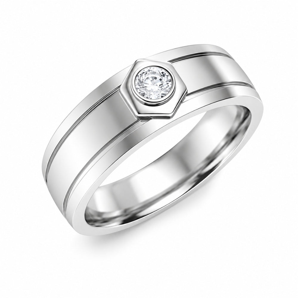 Bezel Set Round Cut Lab Grown Diamond Wedding Band