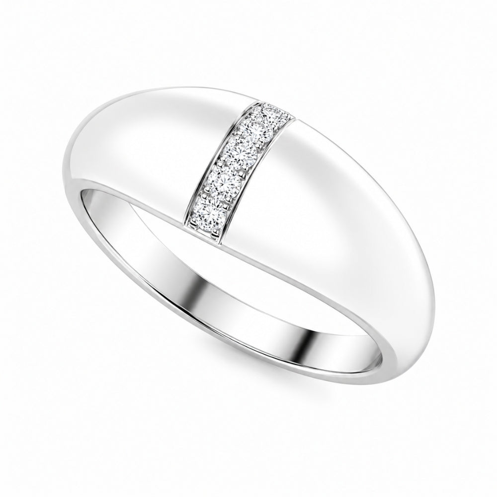 Round Cut Lab Grown Diamond Pave Set Promise Ring