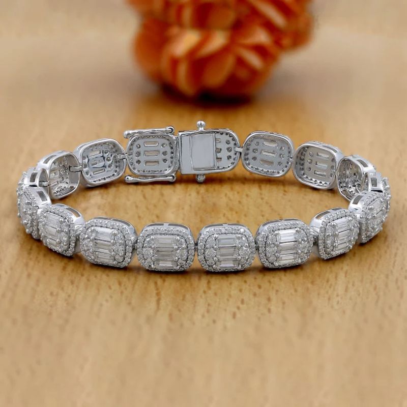 Baguette Cut Moissanite Diamond Iced Out Bracelet