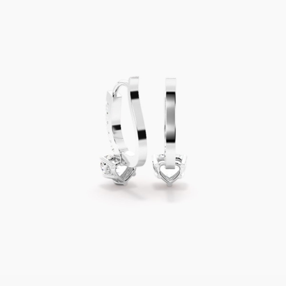 Heart Cut & Round Cut Moissanite Inside Out Hoop Earring