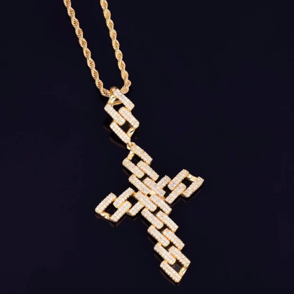 Lab Grown Diamond Round Cut Cross Hip Hop Pendant