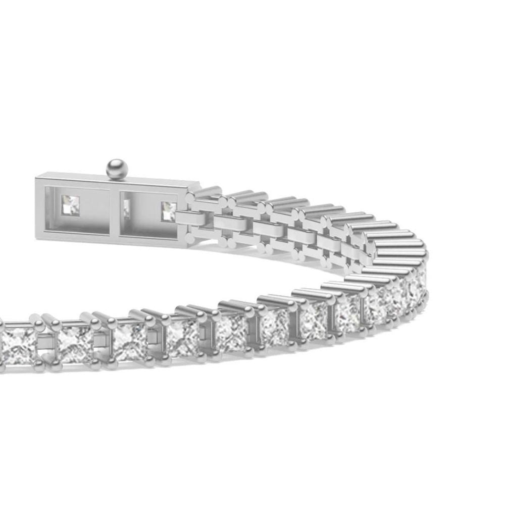 Princess Cut Colorless Moissanite Tennis Bracelet For Gift