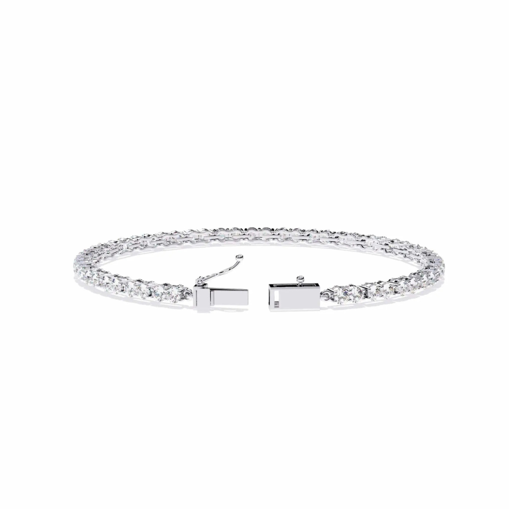 Colorless Moissanite Round Cut Tennis Bracelet For Women