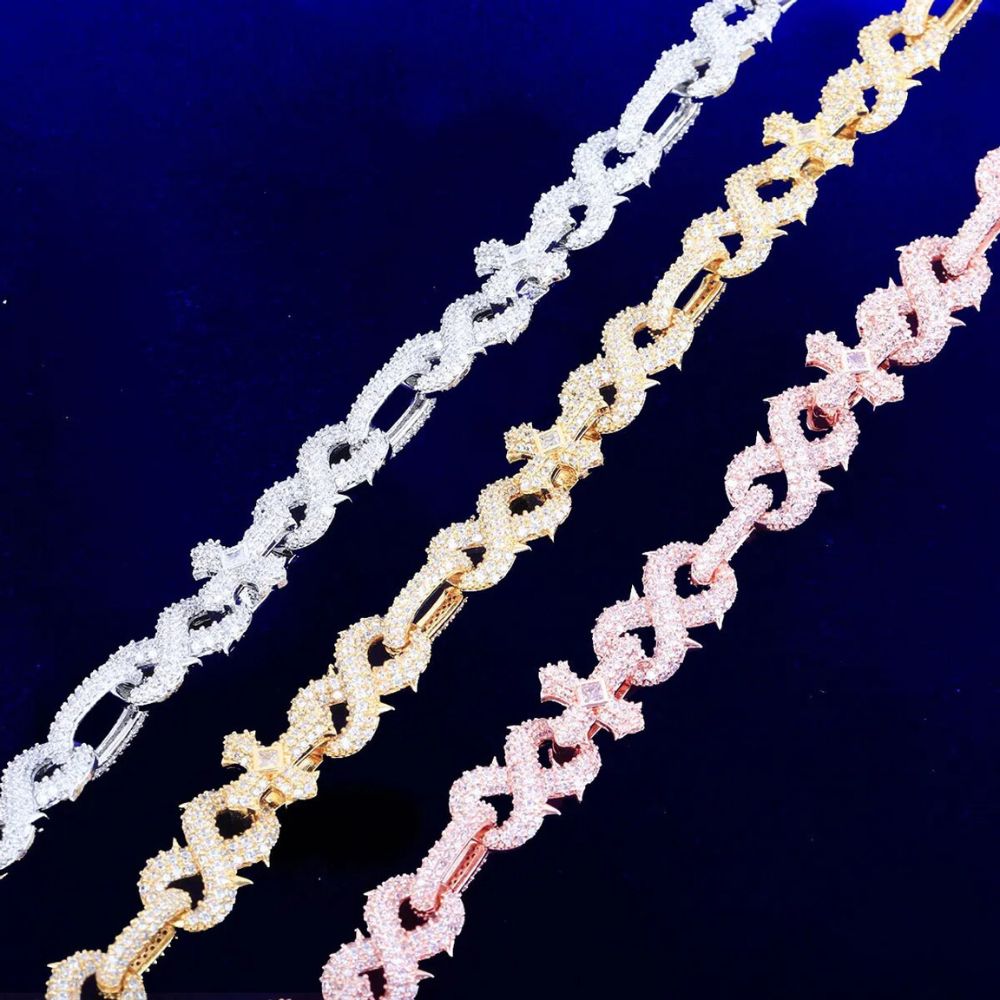 Lab Grown Diamond Round Cut Cross Infinity Link Chain