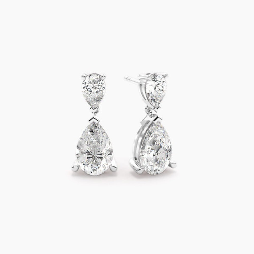Pear Cut Moissanite Classic Drop Dangle Earrings For Women
