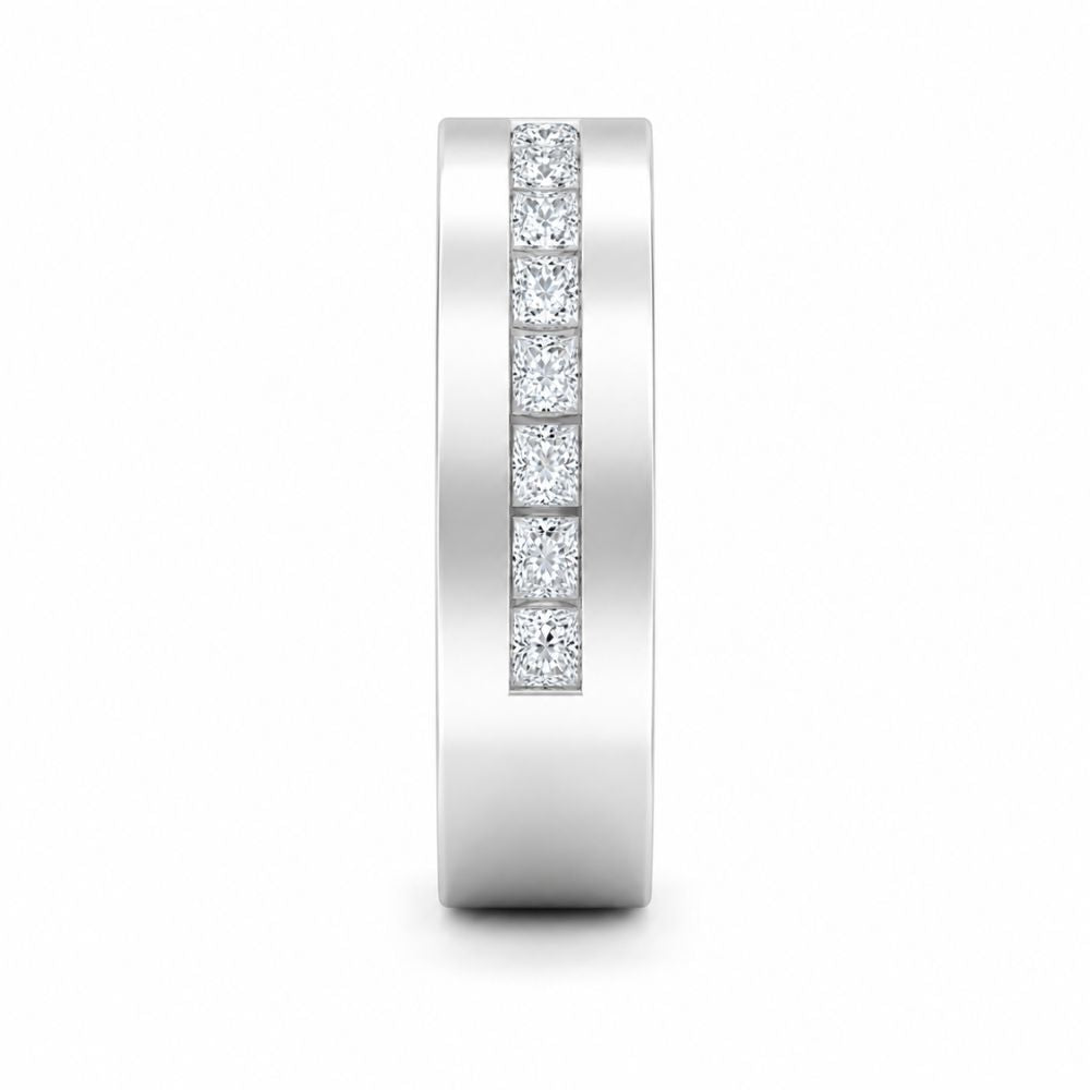 Princess Cut Lab Grown Diamond Channel Set Wedding Band