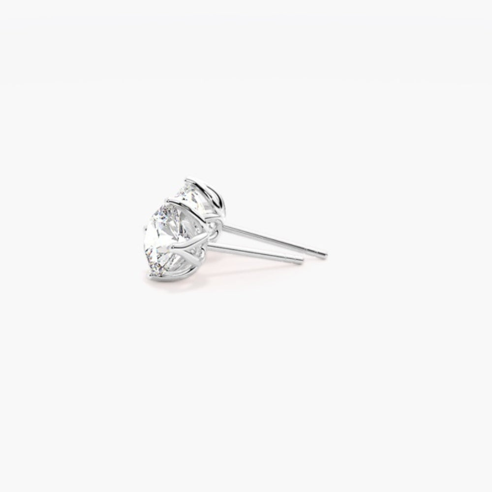 Round Cut Moissanite Solitaire Stud Earring