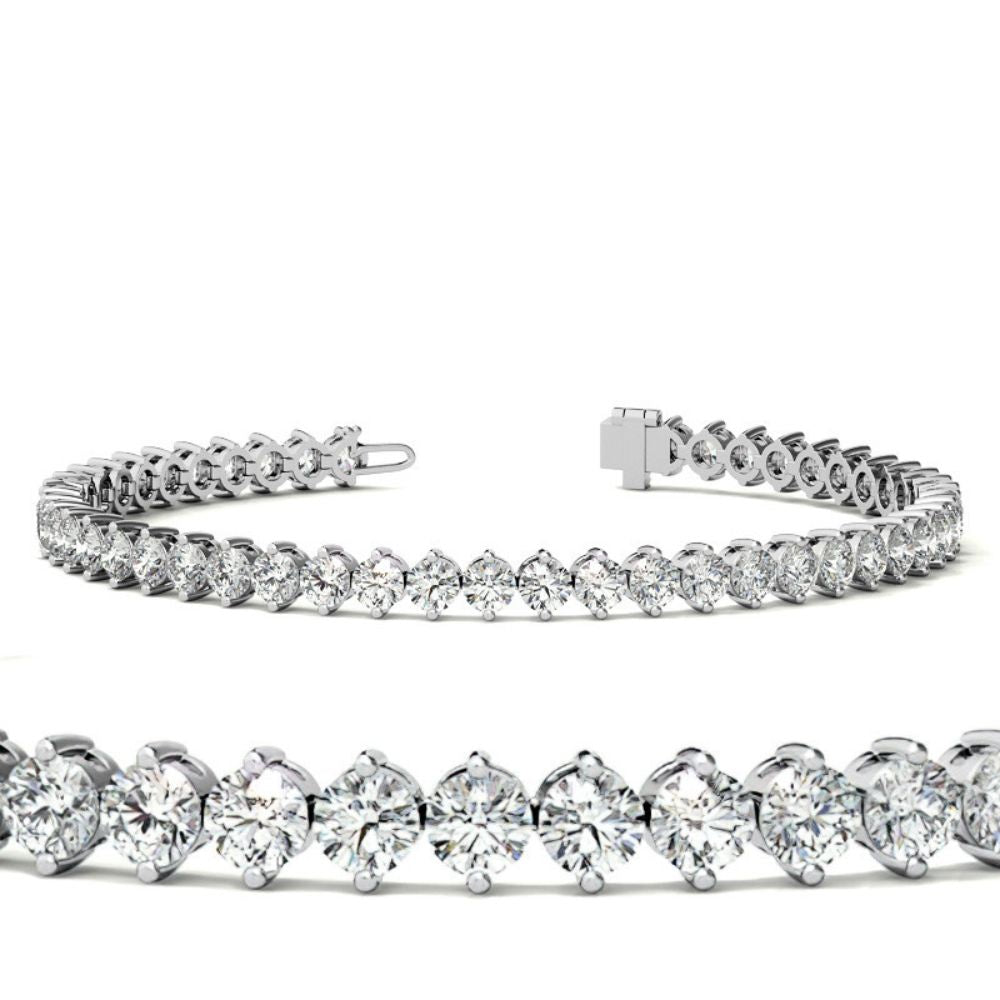 Women's Wear Round Cut Moissanite Tennis Bracelet
