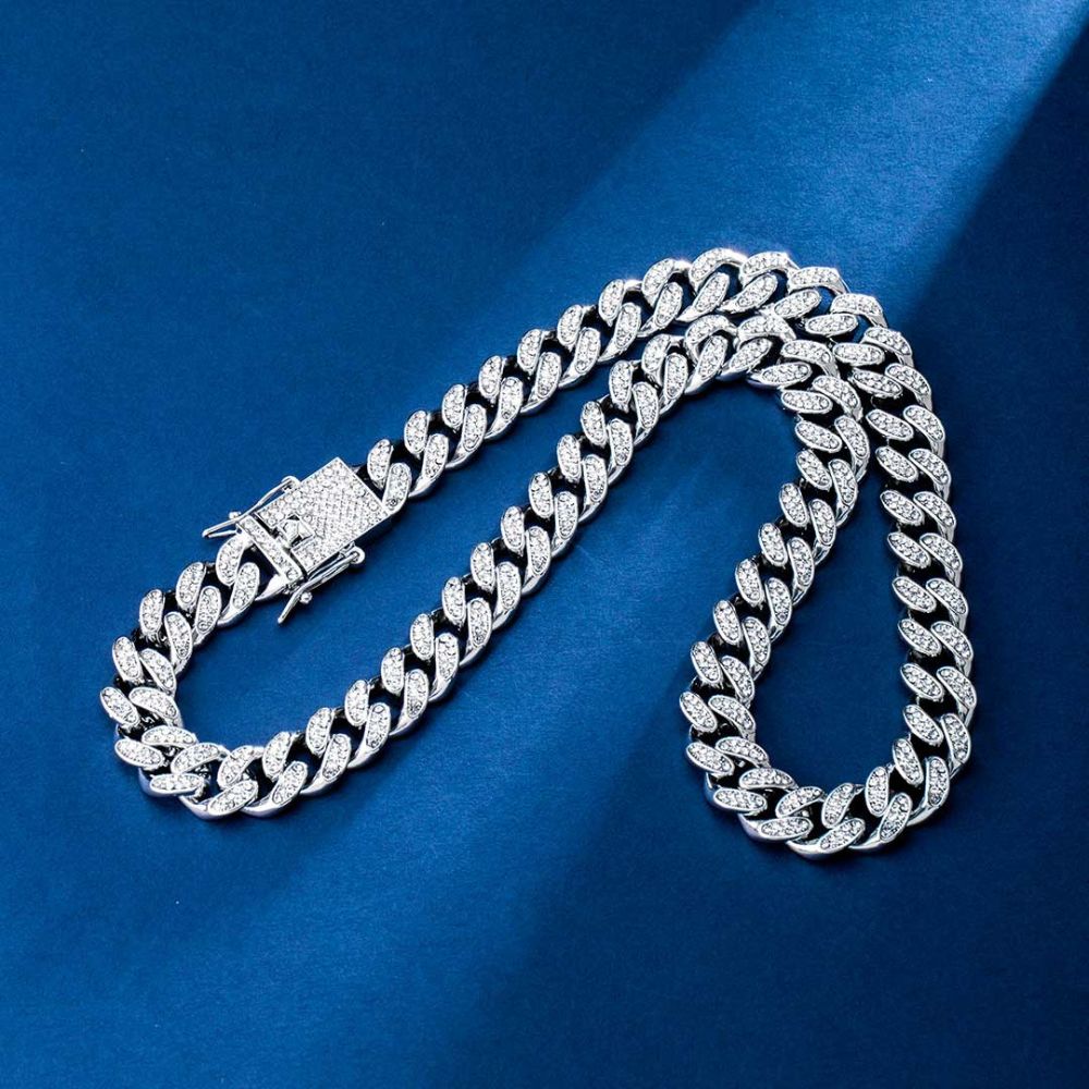 Round Cut Moissanite Iced Out Cuban Link Chain