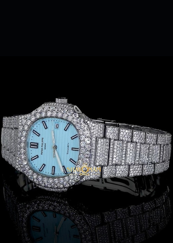 Sky Dial Iced Out Moissanite Diamond Hip Hop Men's Watch