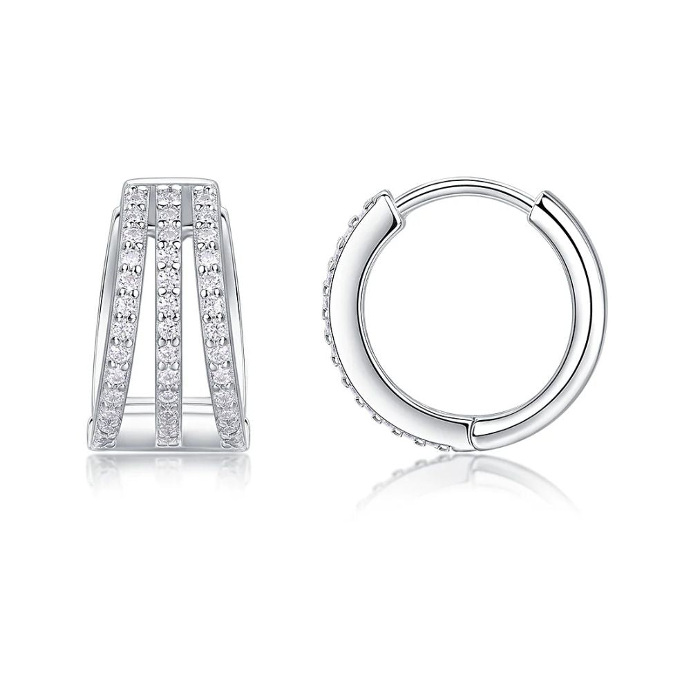 Round Cut Moissanite Hoop Earrings For Women's