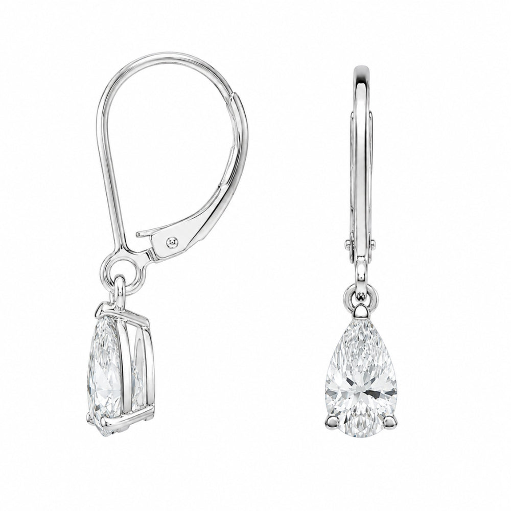 Pear Cut Moissanite Solitaire Drop Dangle Earrings For Women