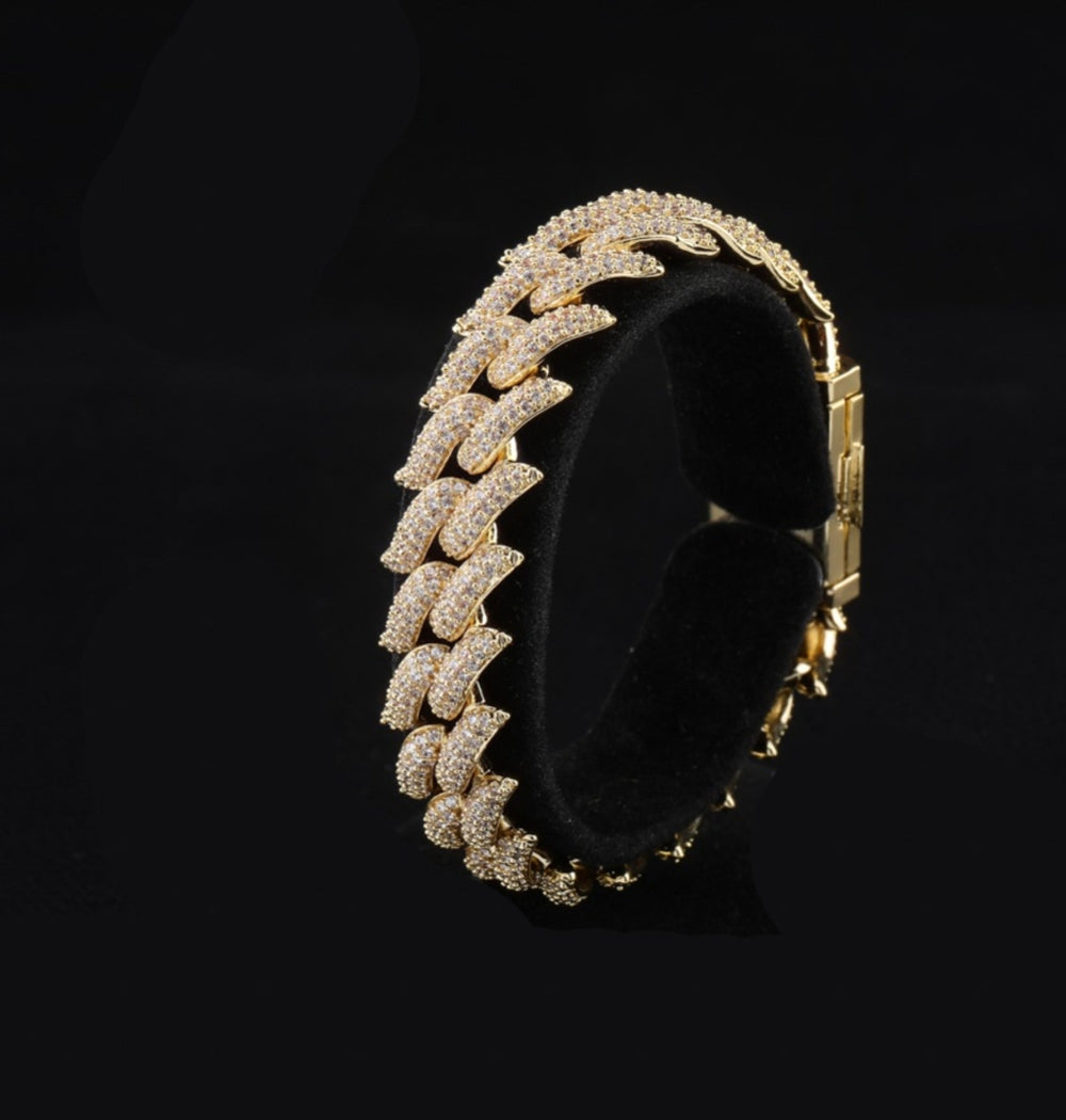 Round Cut Flooded Ice Men's Hip Hop Bracelet