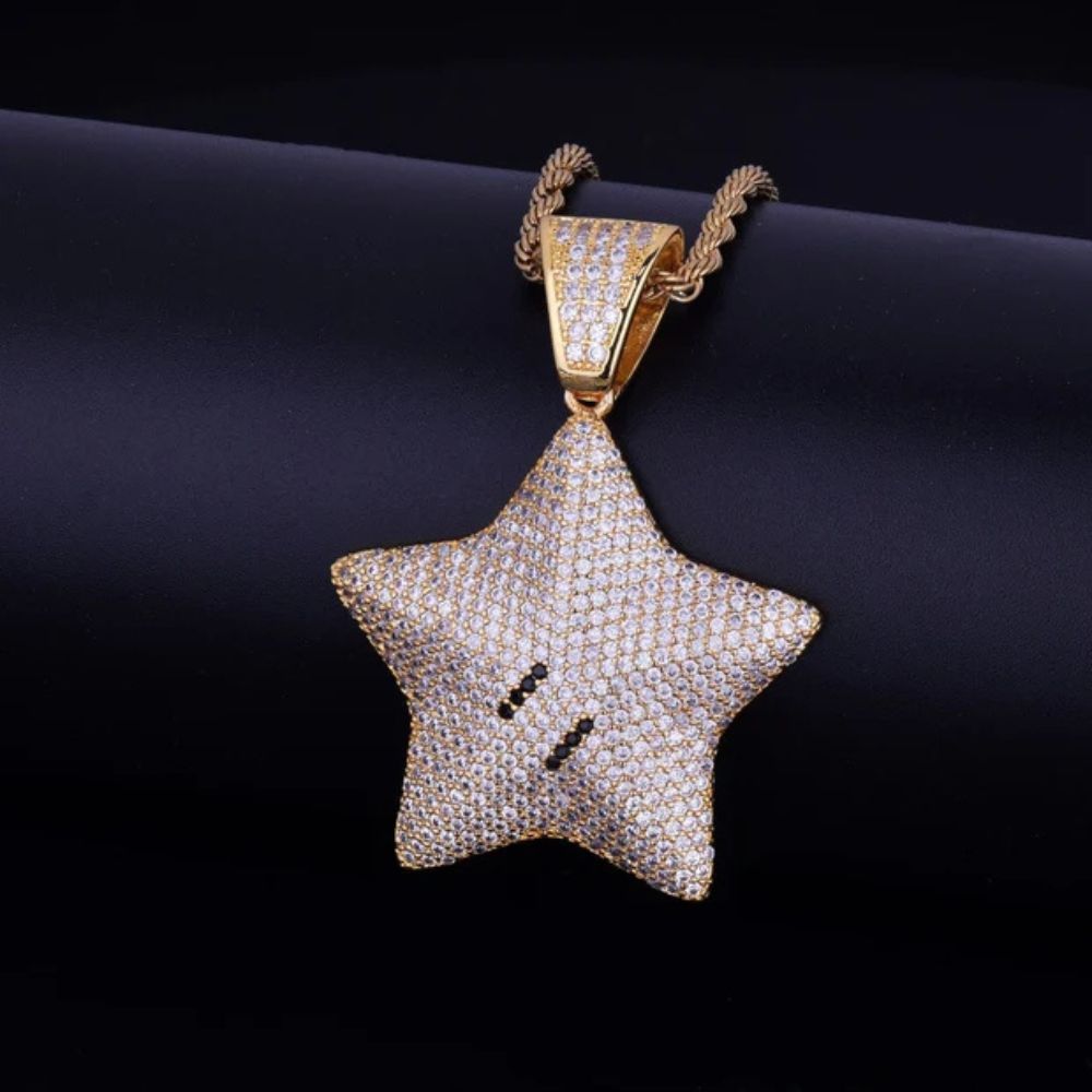 Men's Wear Round Cut Lab Grown Diamond Star Pendant