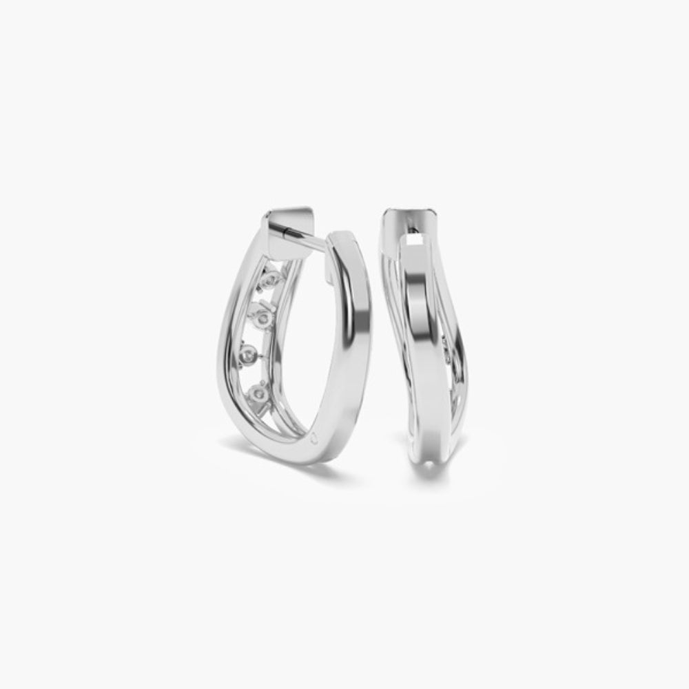 Classic Round Cut Colorless Moissanite Hoop Earring